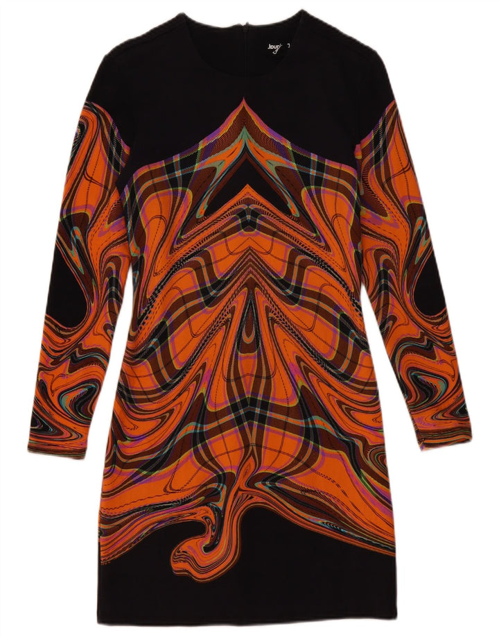 Desigual Kvinders Abstrakt Mønster Skede Kjole UK 12 Medium Sort