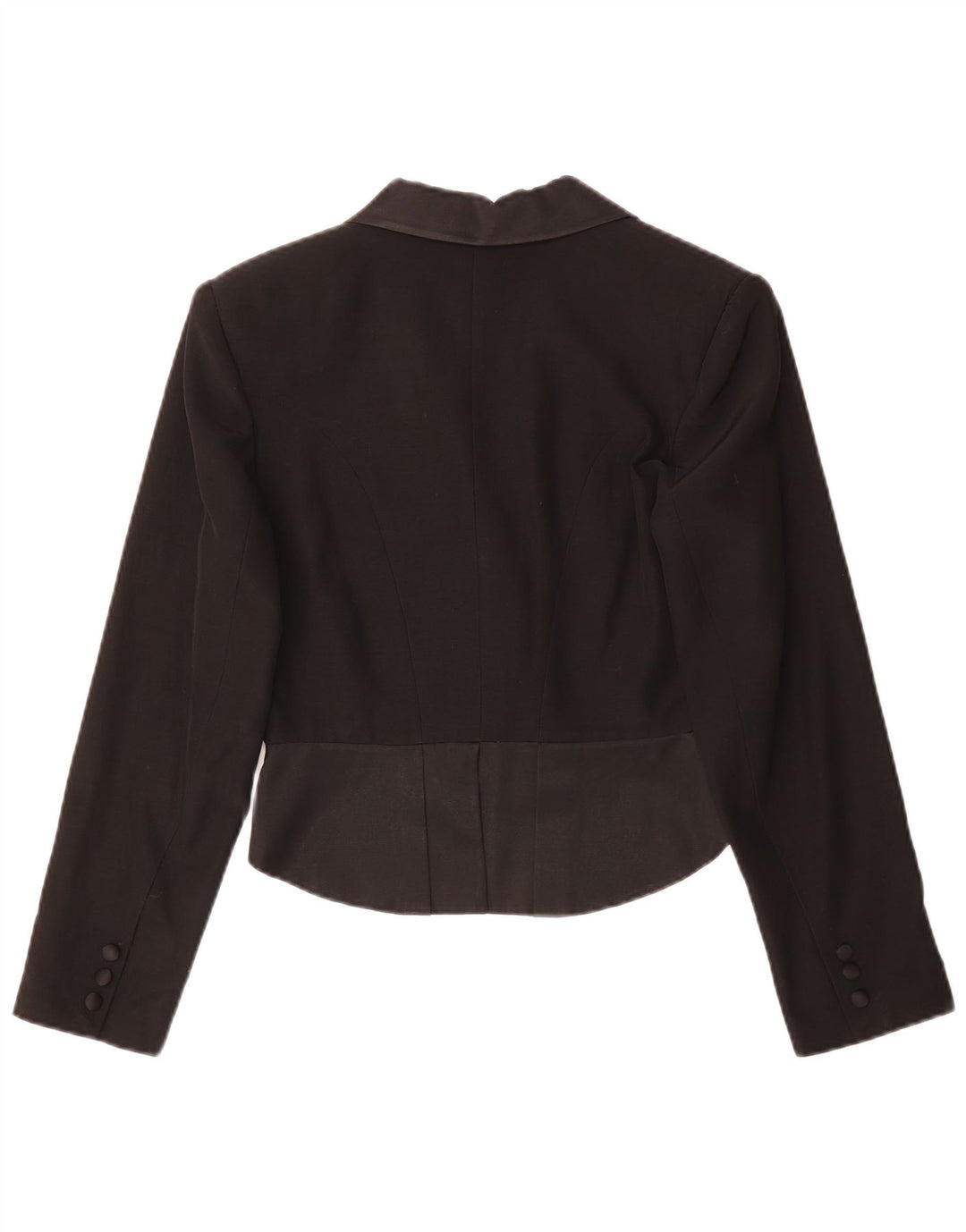 Vintage Dame Asymetric 3 Button Blazer Jacket EU 36 Small Black Acetate