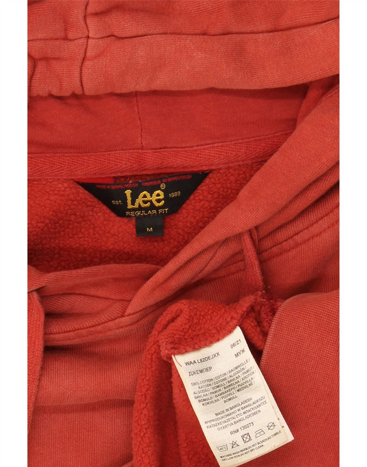 Lee Herre Regular Fit Hoodie Jumper Medium Rød Bomuld