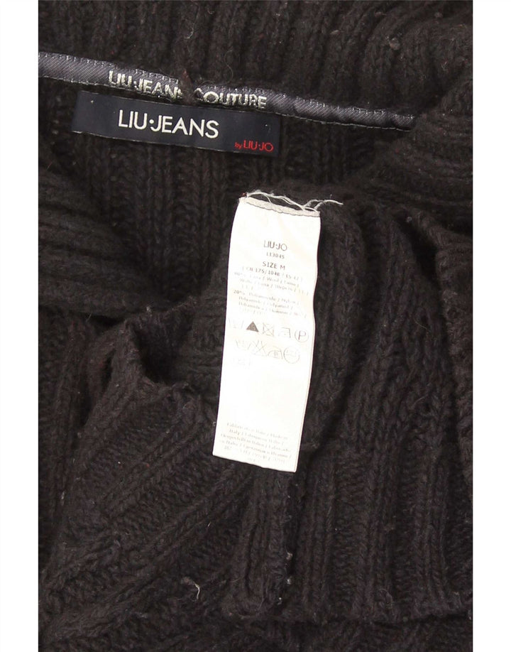 Liu Jo Herre Button Neck Jumper Sweater Medium Navy Blue Uld