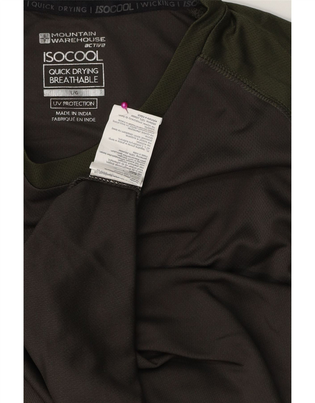 Mountain Warehouse Herre T-Shirt Top Stor Grå Colourblock Polyester