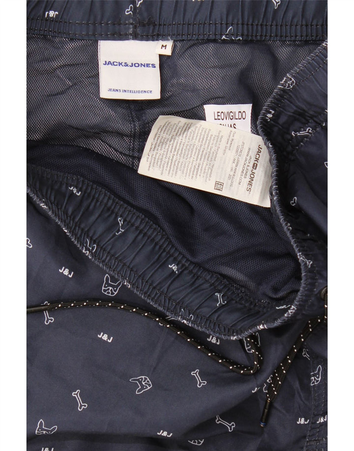 JACK & JONES Grafiske svømmeshorts til mænd Medium marineblå polyester