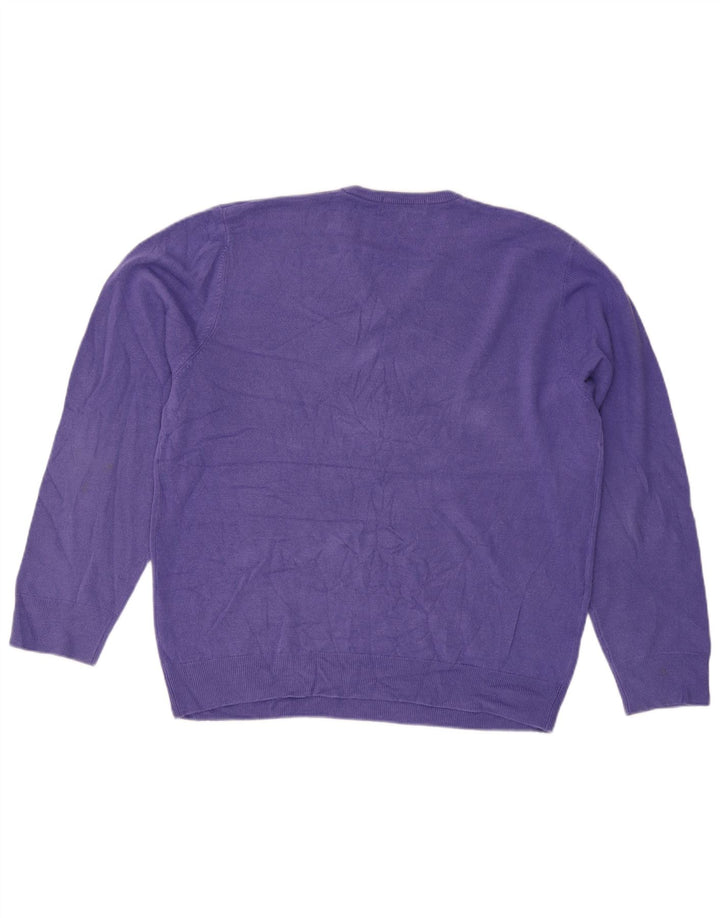 Marks & Spencer Herre V-hals sweater XL Lilla Akryl