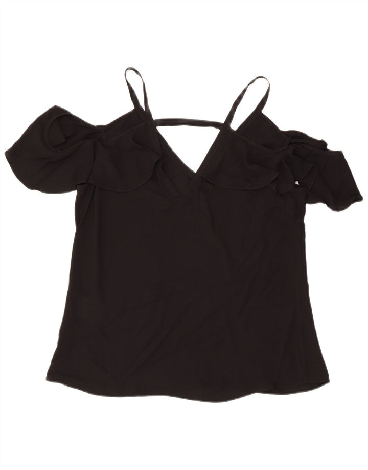 BCBGMAXAZRIA Dame Off Shoulder Top UK 2 2XS Sort Polyester