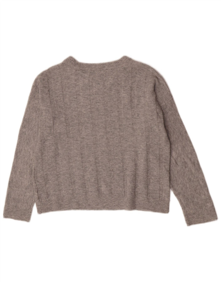 Marks & Spencer Dame Oversized Boat Neck Jumper Sweater UK 10 Small Grey