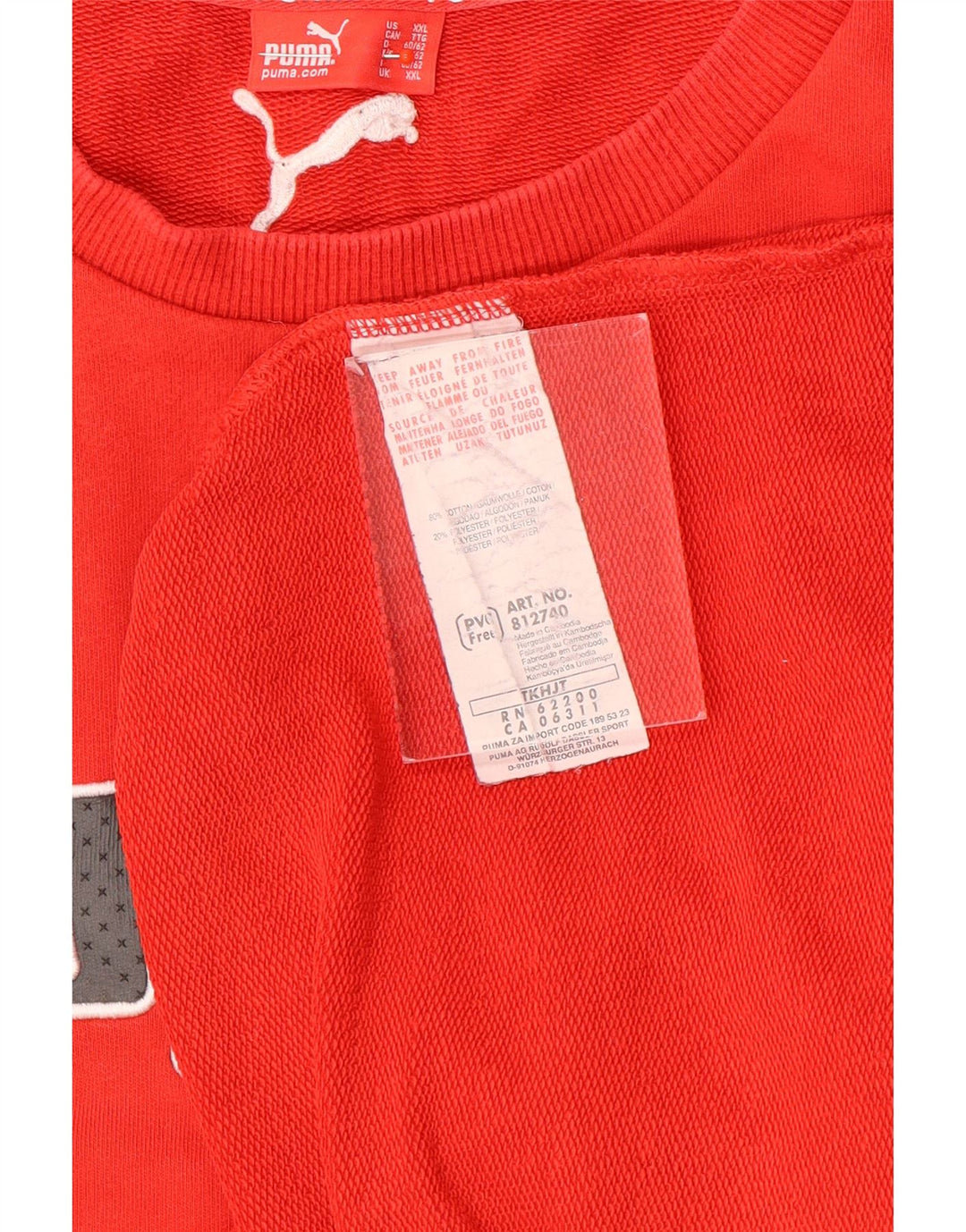 Puma Herre Grafisk Sweatshirt Jumper 2XL Rød Bomuld