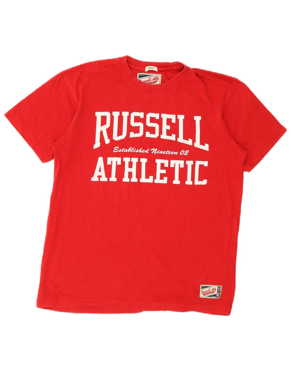 Russell Athletic Herre grafisk T-shirt Top Medium Rød Bomuld