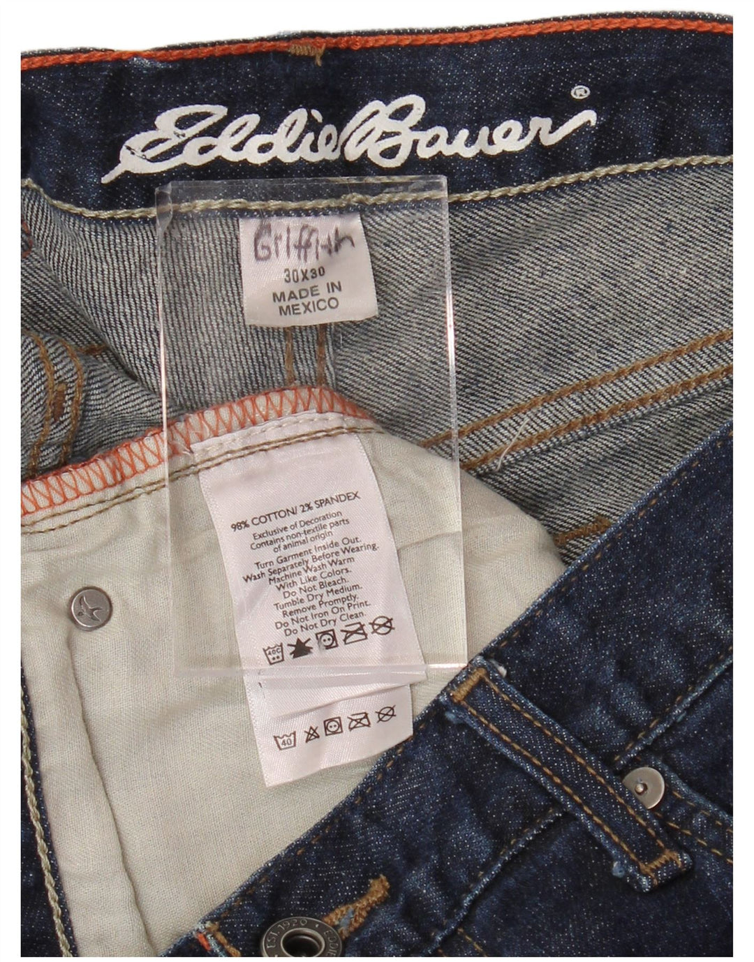 EDDIE BAUER Straight jeans til mænd W30 L27 Marineblå bomuld