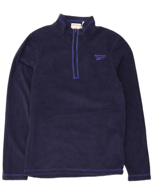 Reebok Herre lynlåshals Fleece Jumper Medium Navy Blue Polyester Sports