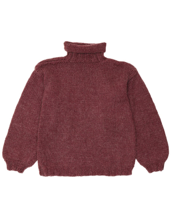 Vintage Dame Roll Neck Jumper Sweater UK 14 Medium Burgundy