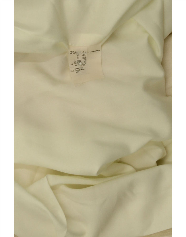 VINTAGE Womens Double Breasted Blazer Jacket UK 12 Medium Off White Vintage Vintage and Second-Hand Vintage from Messina Hembry 