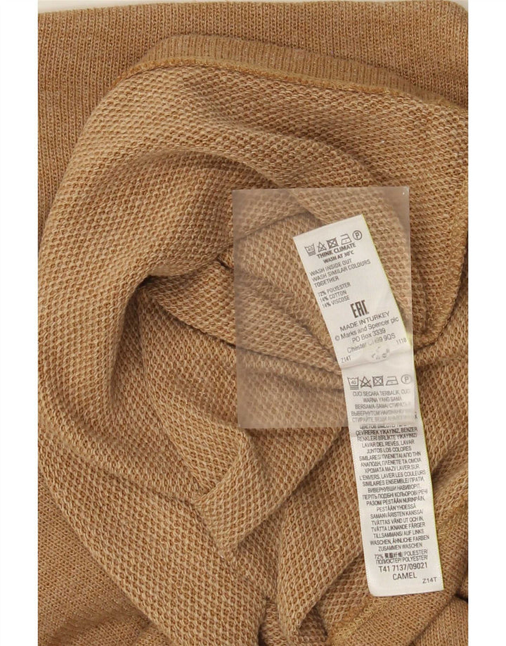 Marks & Spencer Dametop Langærmet UK 12 Medium Beige Polyester