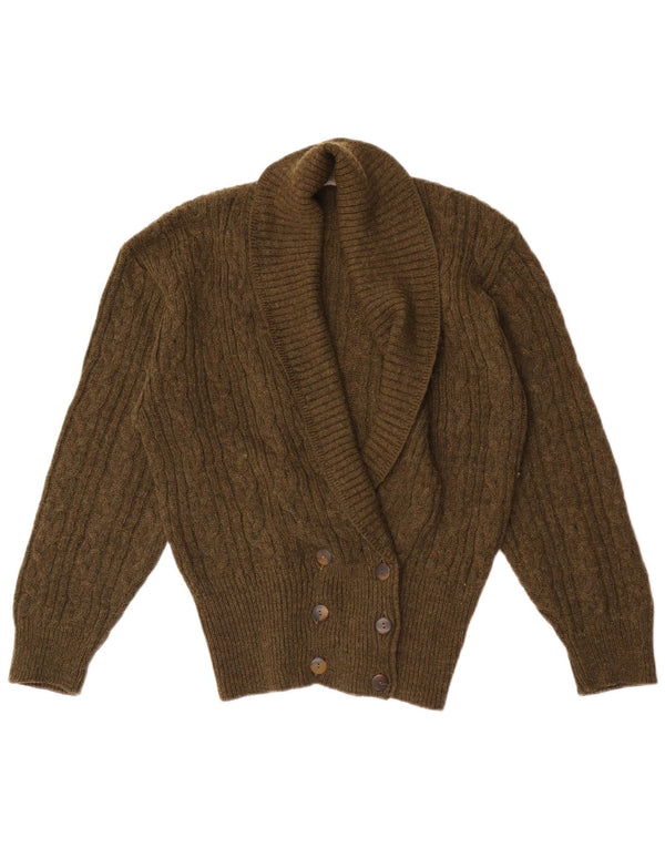 Weekend Dame dobbeltradet cardigan sweater UK 14 Medium Khaki