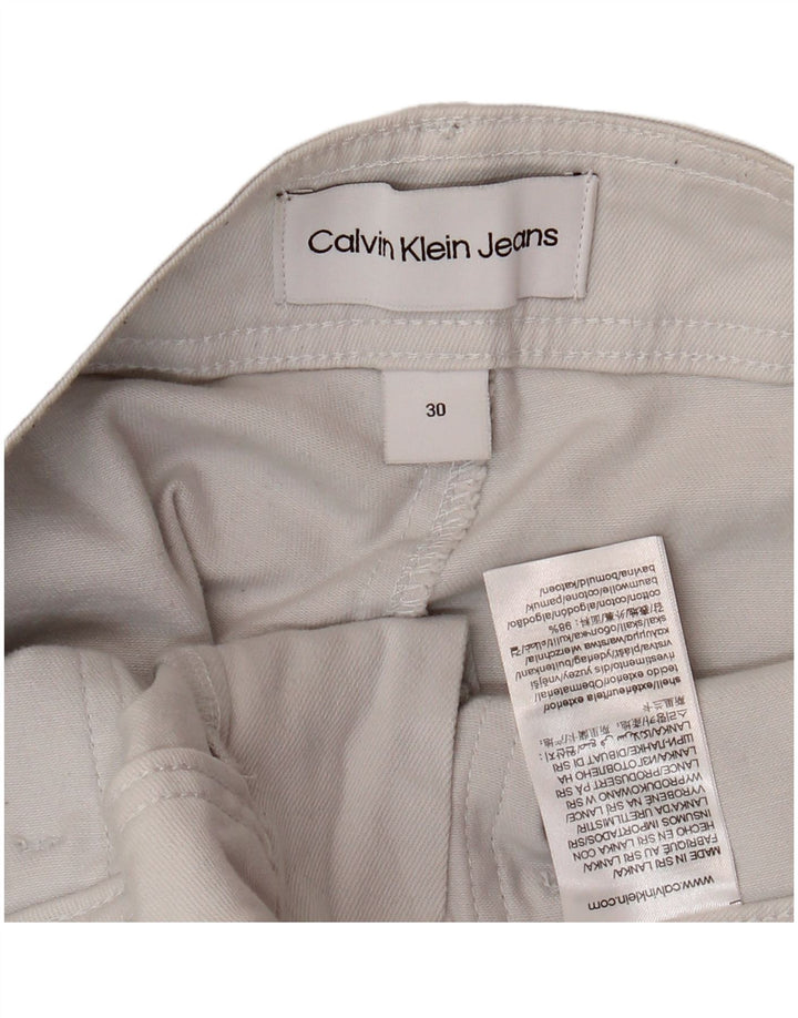 CALVIN KLEIN Herre joggers Cargo Bukser W30 L28 Hvid Bomuld