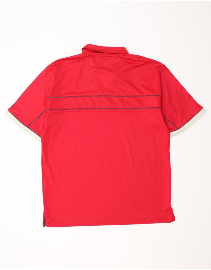 Lotto Herre Polo Shirt UK 40/42 Stor rød stribet polyester