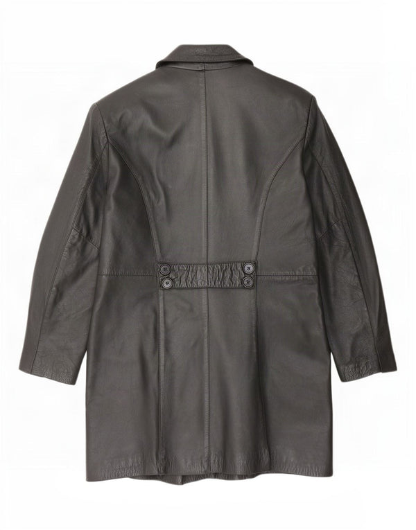 Vintage oversized læderfrakke til kvinder IT 44 Medium Sort