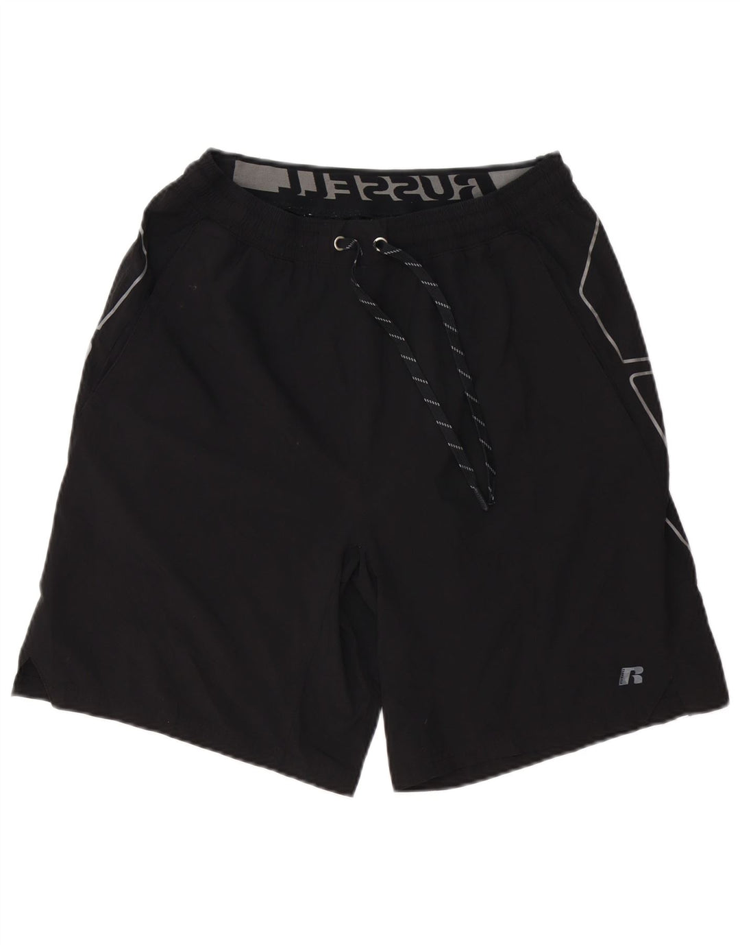 RUSSELL ATHLETIC Herre Dri-Power grafiske sportsshorts Medium Sort