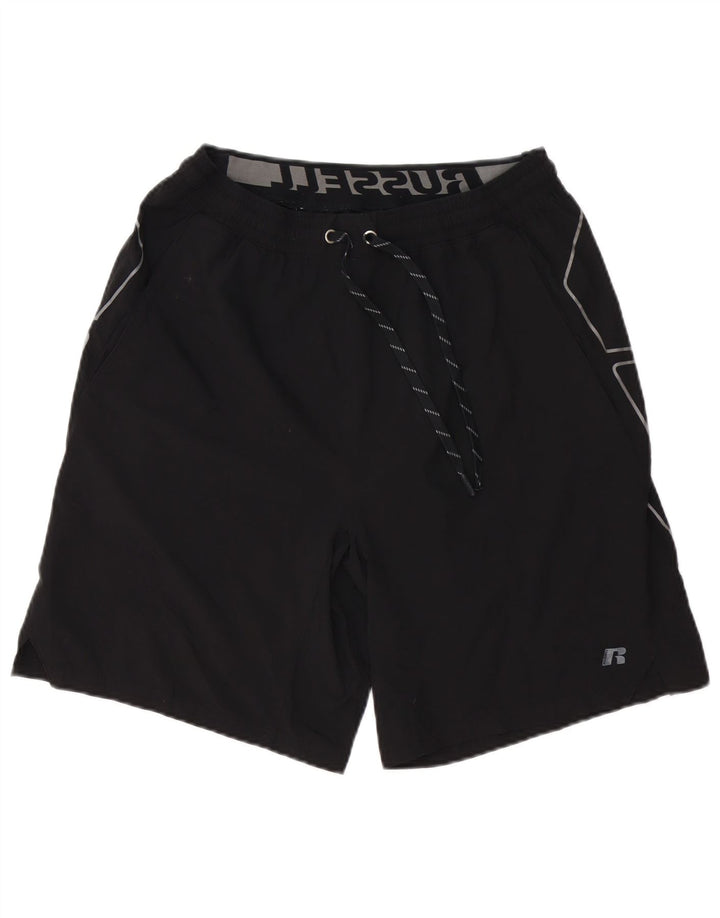 RUSSELL ATHLETIC Herre Dri-Power grafiske sportsshorts Medium Sort
