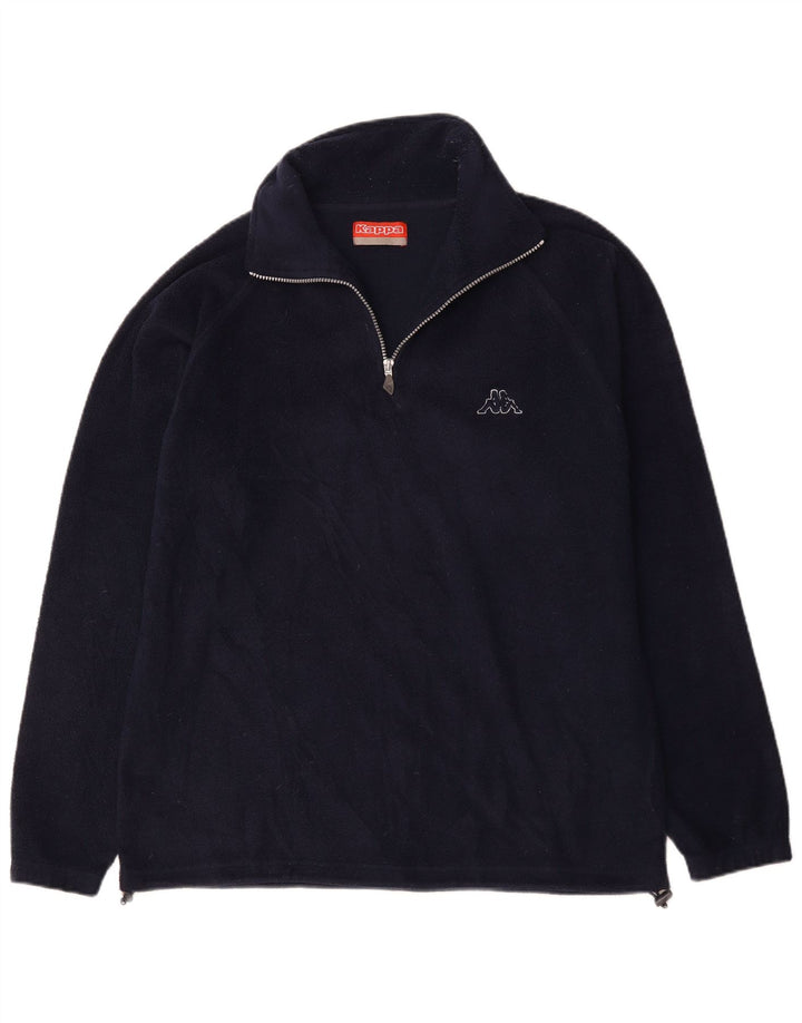 Kappa herre lynlås hals fleece jumper stor marineblå polyester