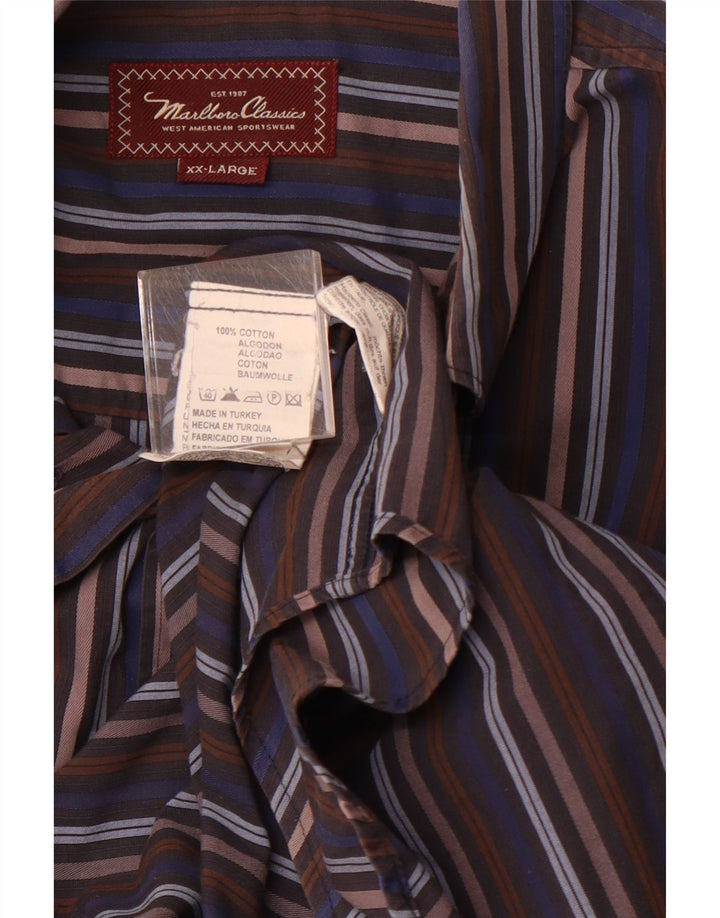 MARLBORO CLASSICS Herreskjorte 2XL Flerfarvet stribet bomuld