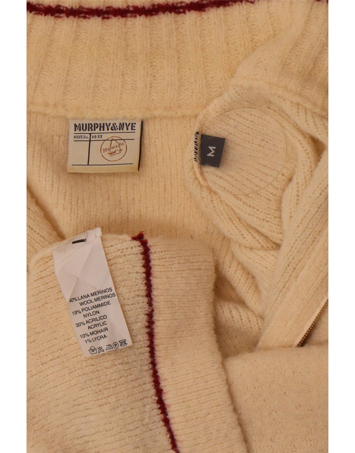 Murphy & Nye Dame Cardigan Sweater UK 14 Medium Off White Colourblock