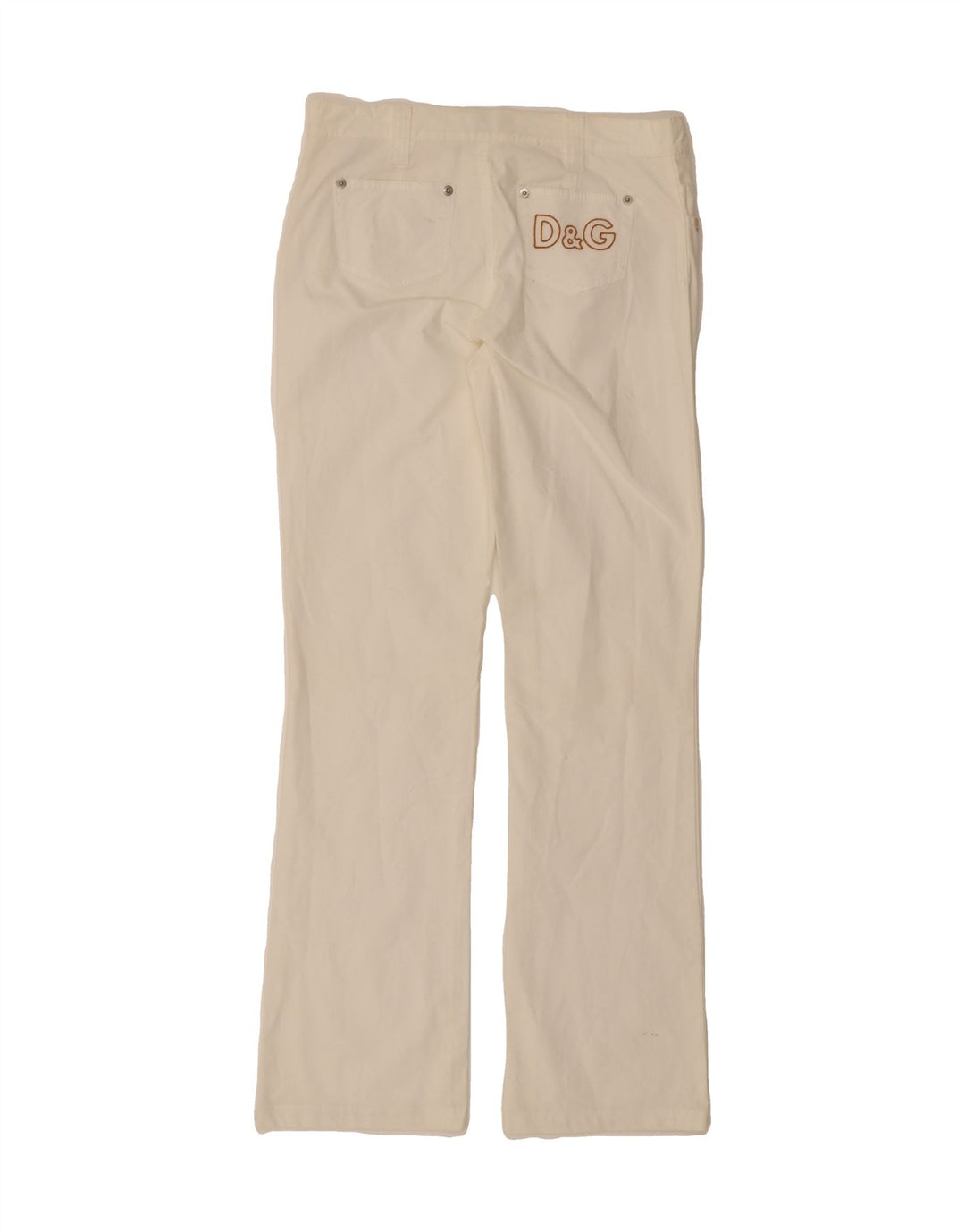 DOLCE & GABBANA Womens Straight Casual Trousers W30 L30 White Vintage Dolce & Gabbana and Second-Hand Dolce & Gabbana from Messina Hembry 