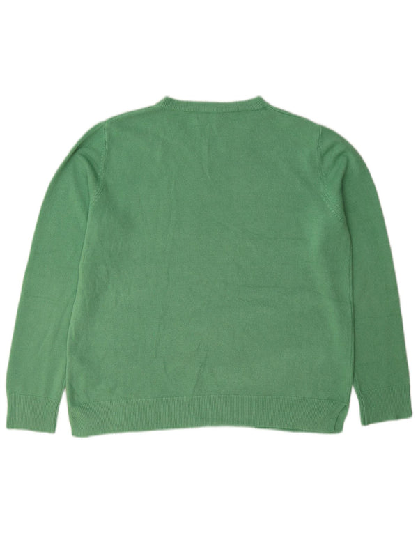 Marks & Spencer Dame sweater med rund hals DK 16 Stor grøn akryl