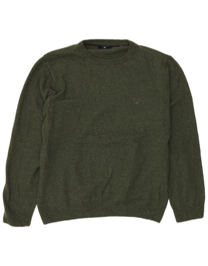 GANT Dame sweater med rund hals DK 16 Stor grøn flekket uld