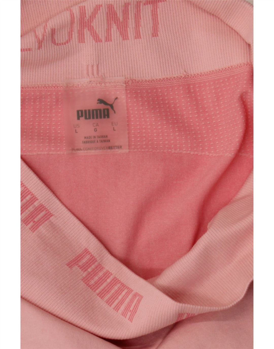 PUMA Womens Graphic Leggings UK 14 Large  Pink Pinstripe