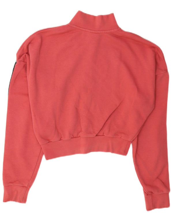 Nike Womens Oversized Crop Sweatshirt Jumper UK 6 XS Pink Colourblock