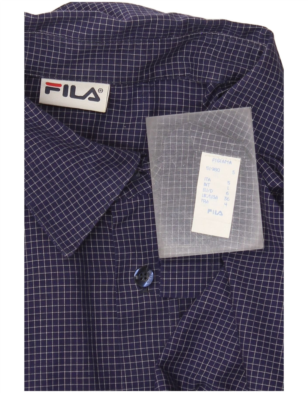 Fila Herreskjorte Stor marineblå Gingham Bomuld