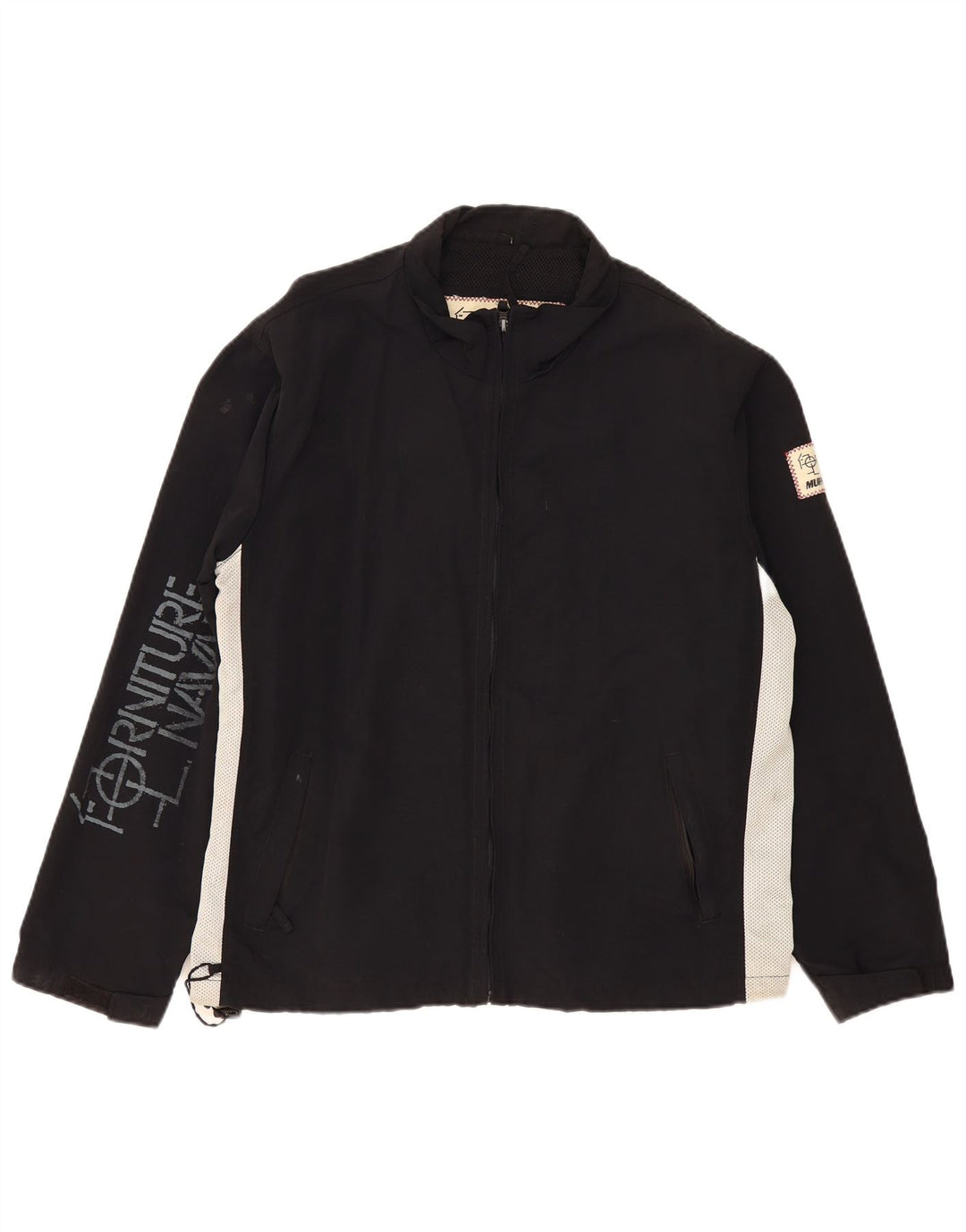 Murphy & Nye Herre grafisk regnjakke UK 40 Large Black Colourblock Nylon