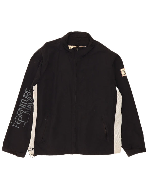 Murphy & Nye Herre grafisk regnjakke UK 40 Large Black Colourblock Nylon