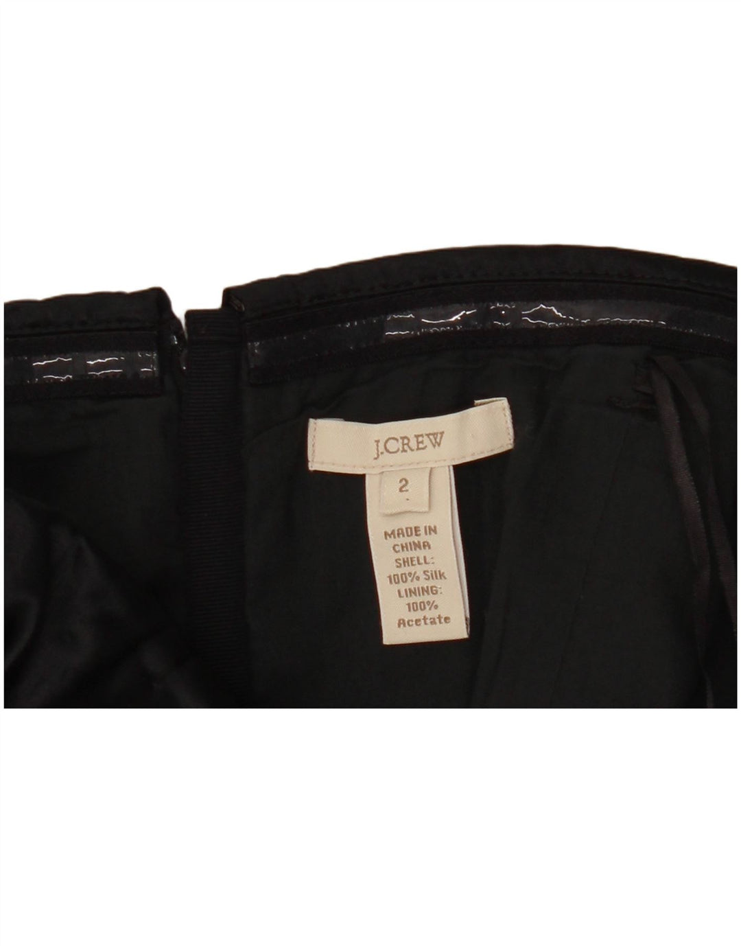 J. CREW Mini stropløs kjole til kvinder US 2 XS sort silke