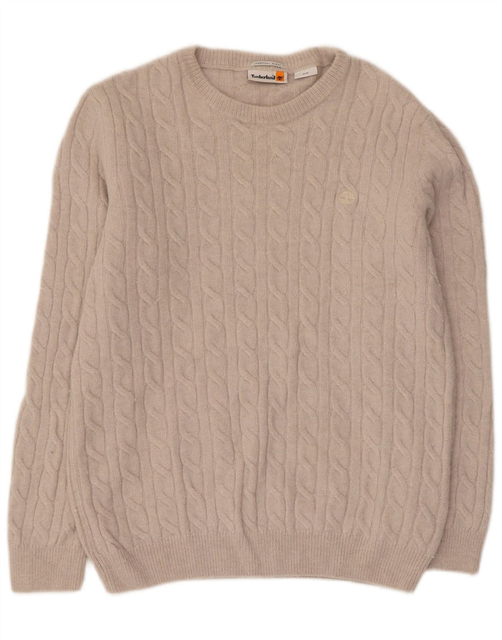 TIMBERLAND Herre sweater med rund hals, medium beige uld