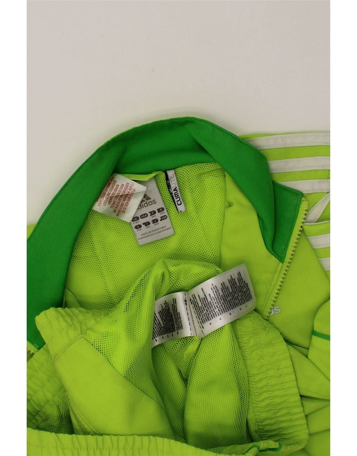 ADIDAS Boys Tracksuit Top Jacket 9-10 Years Green Polyester Vintage Adidas and Second-Hand Adidas from Messina Hembry 