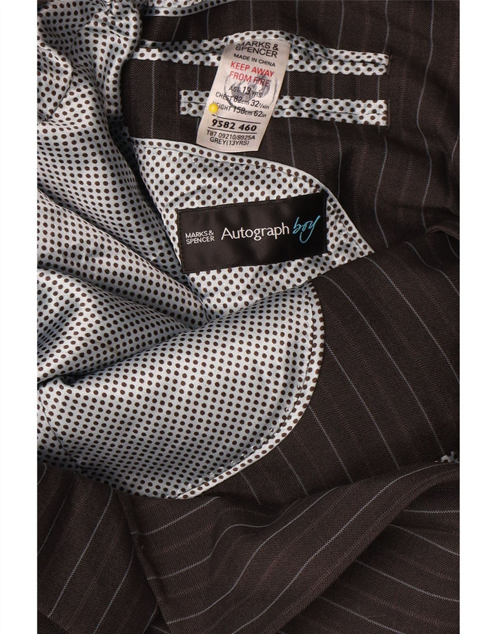 Marks & Spencer Boys Autograph Blazer Jakke 12-13 år Grå nålestribet