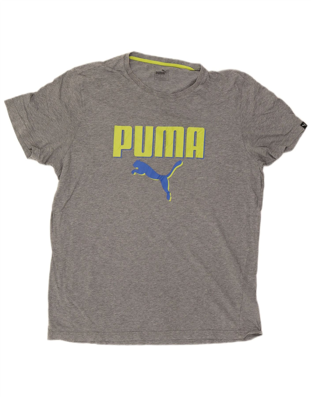 Puma Herre Grafisk T-Shirt Top 2XL Grå Flecked