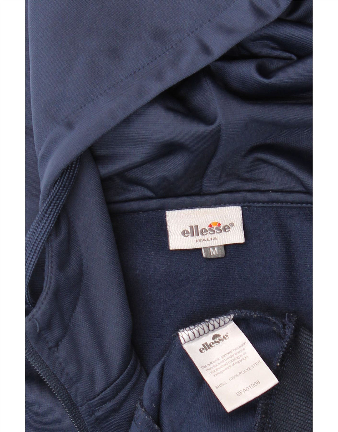 Ellesse Herre grafisk hættetrøje med lynlås Medium Navy Blue Colourblock
