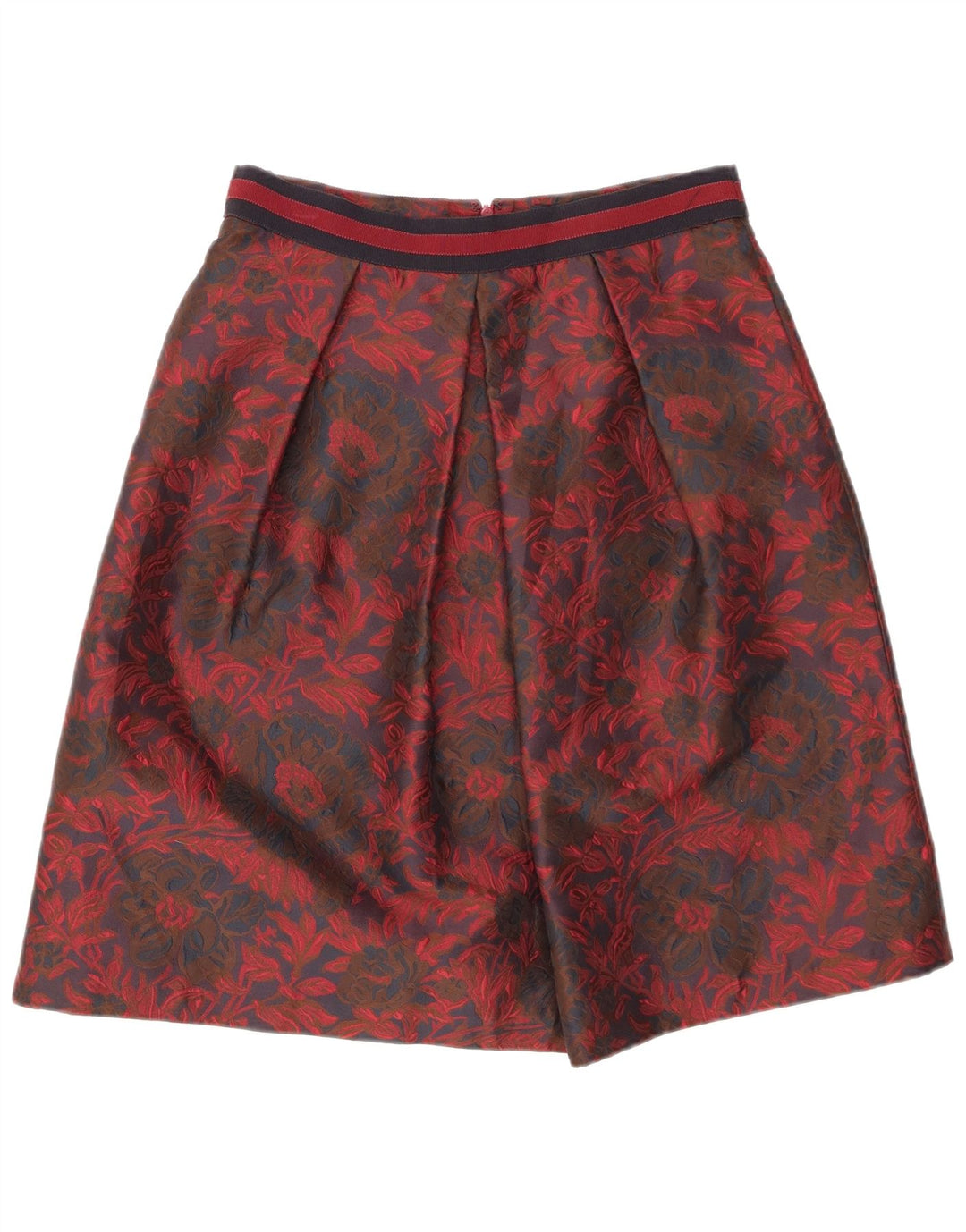 LUISA SPAGNOLI Dame A-Line nederdel IT 44 Medium W28 Rød blomstret polyester