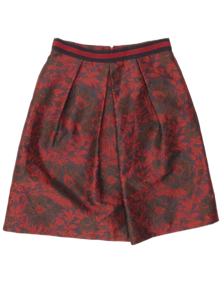 LUISA SPAGNOLI Dame A-Line nederdel IT 44 Medium W28 Rød blomstret polyester