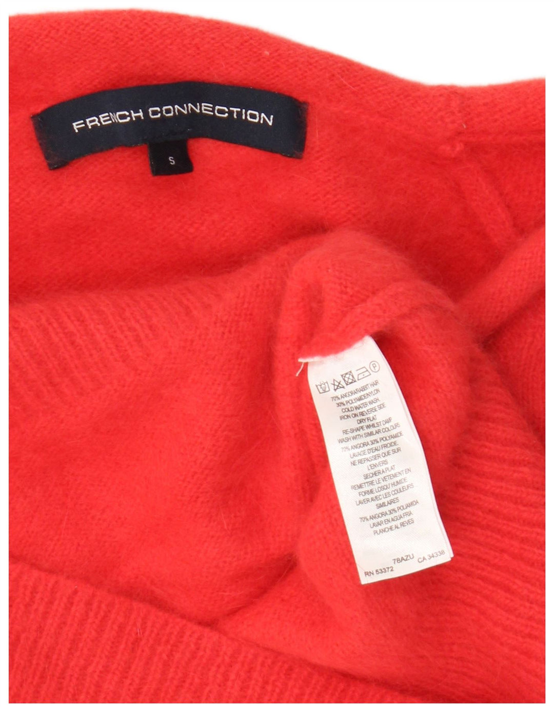 French Connection Dame Boat Neck Jumper Sweater UK 10 Small Red