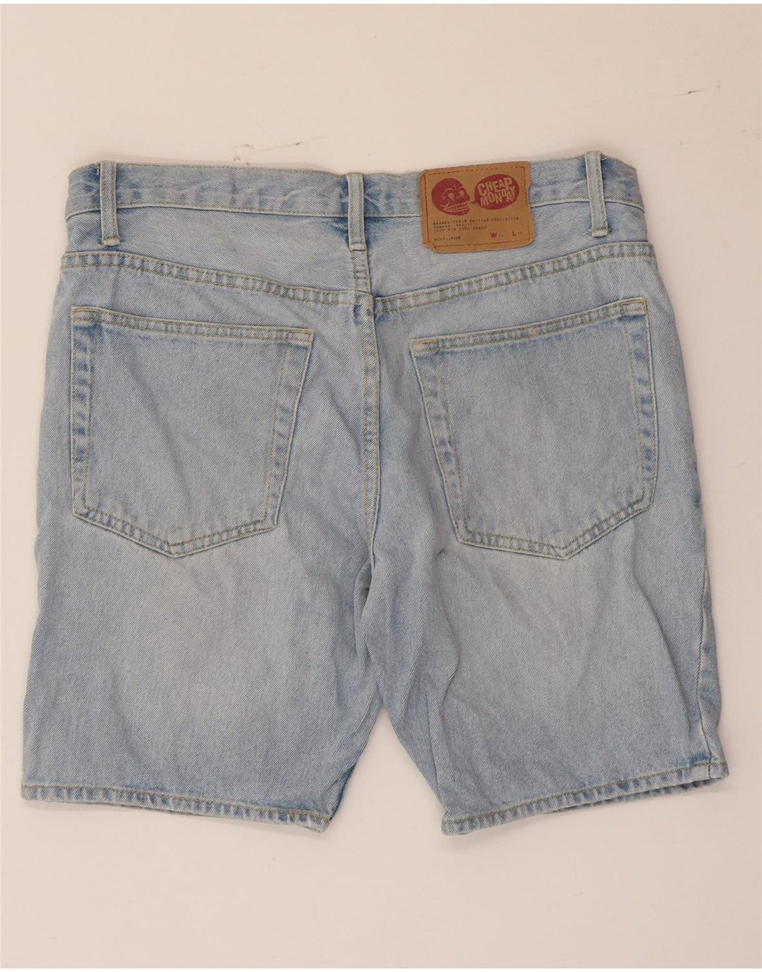 BILLIG MANDAG Herre Denim Shorts W32 Mellemblå Bomuld