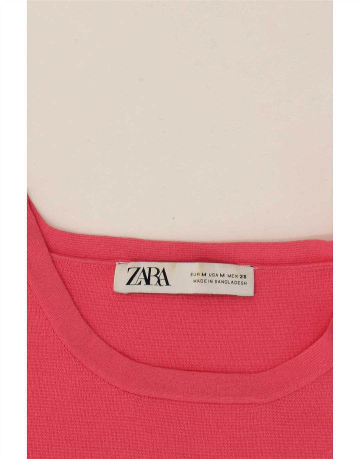 Zara Womens Crop Vest Top UK 12 Medium Pink