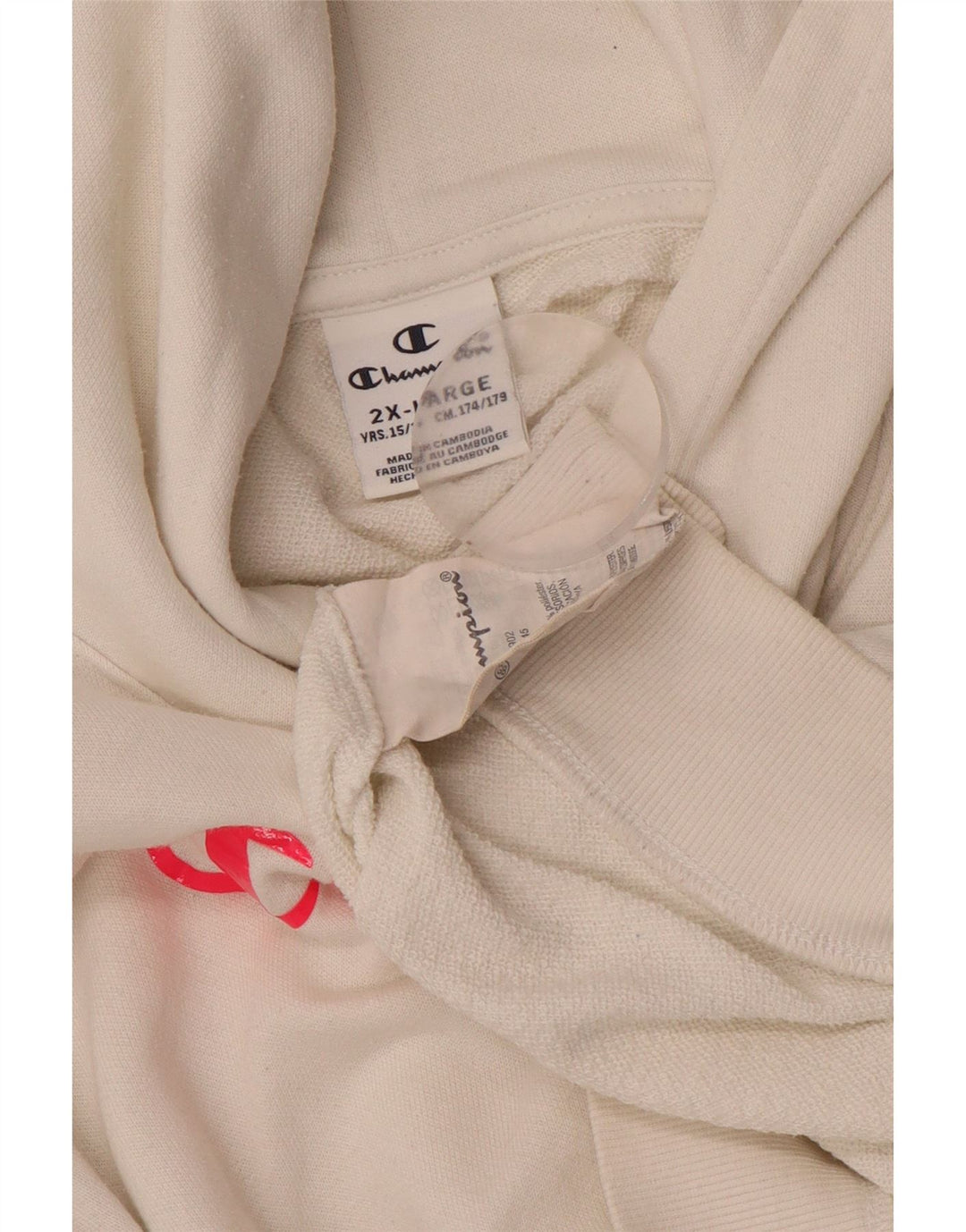 CHAMPION Grafisk hættetrøje til piger 15-16 år 2XL råhvid bomuld