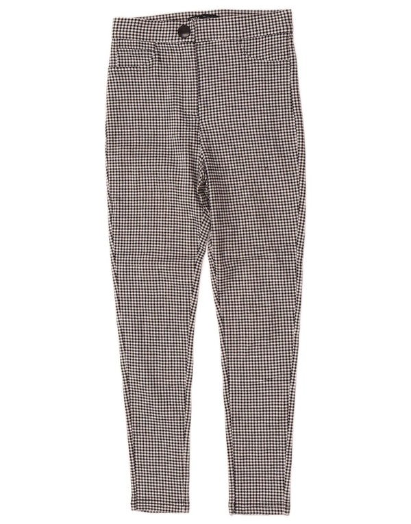Zara skinny bukser til kvinder Small W26 L27 Black Houndstooth Viscose