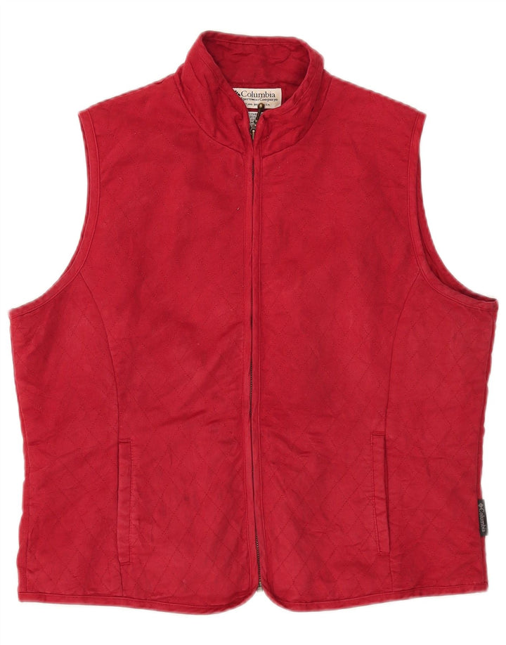 Columbia Womens Quilted Gilet UK 16 Large Red Polyester