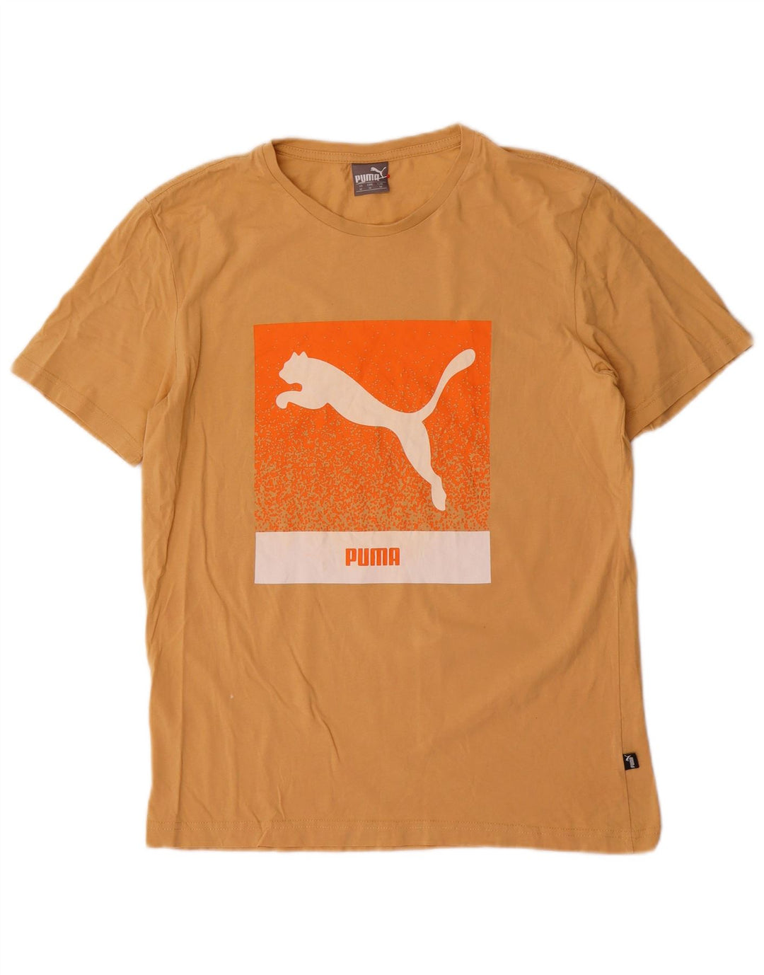 Puma Herre Grafisk T-Shirt Top Medium Gul
