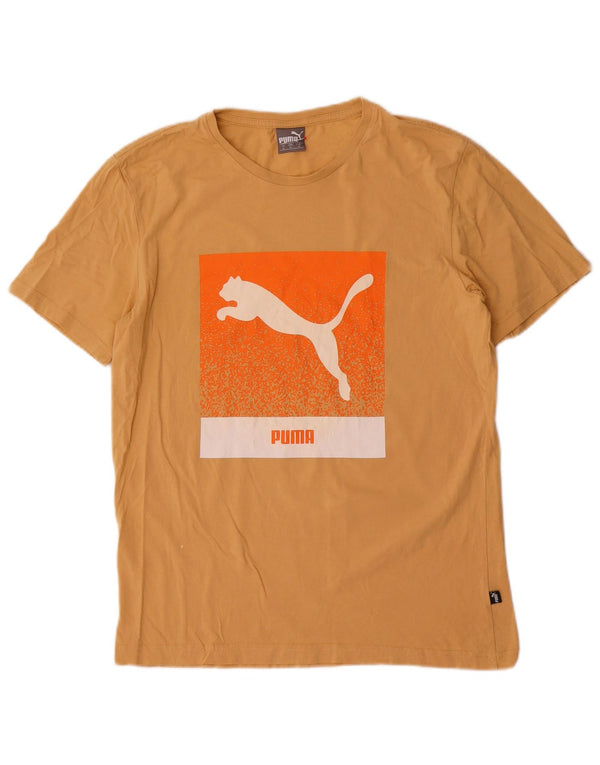 Puma Herre Grafisk T-Shirt Top Medium Gul