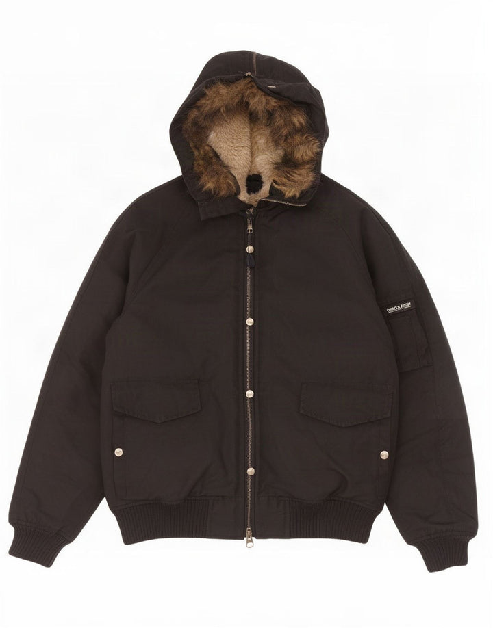 Woolrich Herre Hooded Bomber Jacket IT 50 Large Navy Blue Nylon